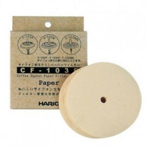 Filtros redondos de papel Hario para cafetera sifón. Caja x 100 unidades